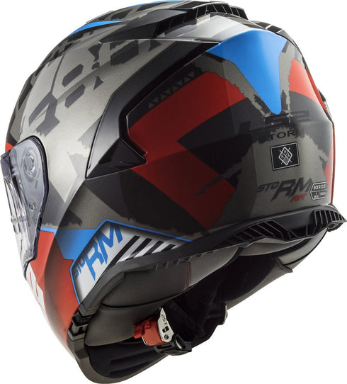 CASCO CERRADO LS2 STORM II SPRINTER NGO/ROJ/TITANIUM FF800